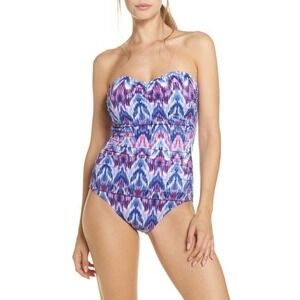 Tommy Bahama Women's Mirage Bandeau Tie Dye One-Piece Swimsuit Size 4 NWOT